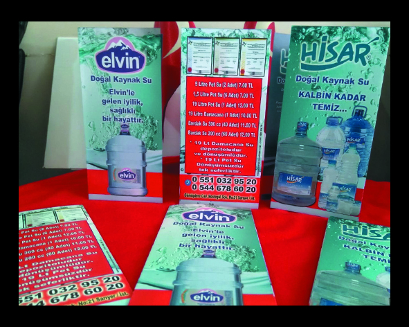 Broş&uuml;r A/4 Ebatında 130 gr. kırımlı Kuşe &Ccedil;ift Y&ouml;n Renkli