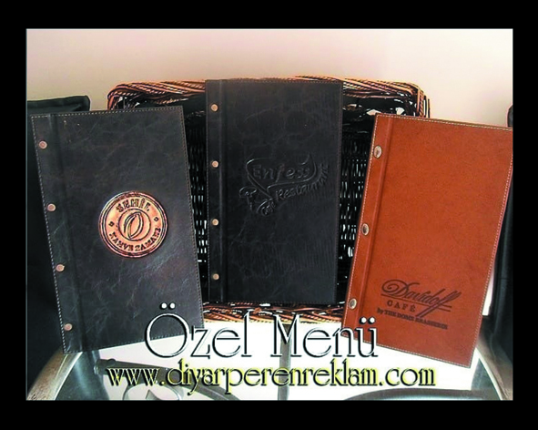 Restaurant & Cafelere Deri Men&uuml; Size &Ouml;zel &Ccedil;alışmalar