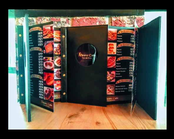 Restaurant & Cafelere Deri Men&uuml; Size &Ouml;zel &Ccedil;alışmalar